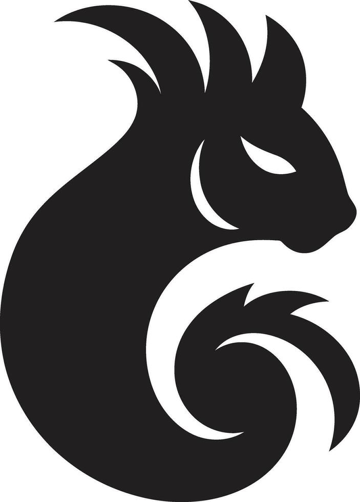 Midnight Squirrel Icon Ebony Squirrel Logo Design vector