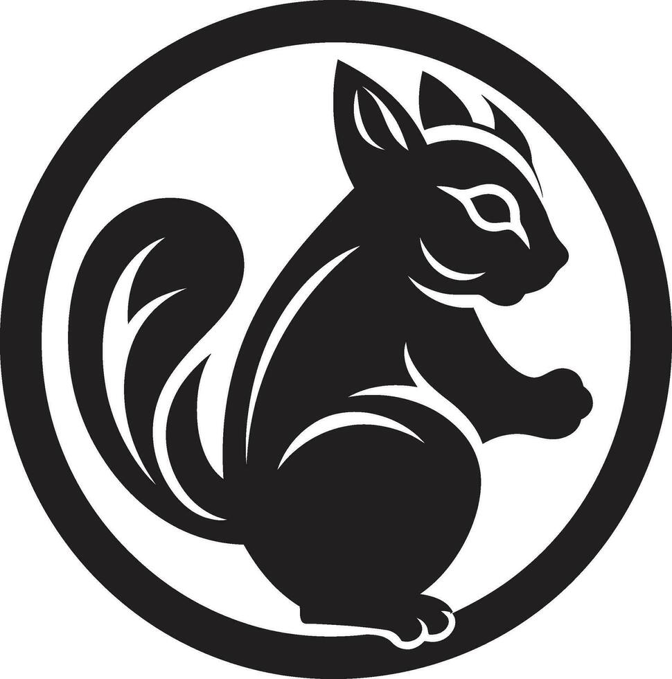 Elegance in Black Squirrel Silhouette Squirrel Icon vector