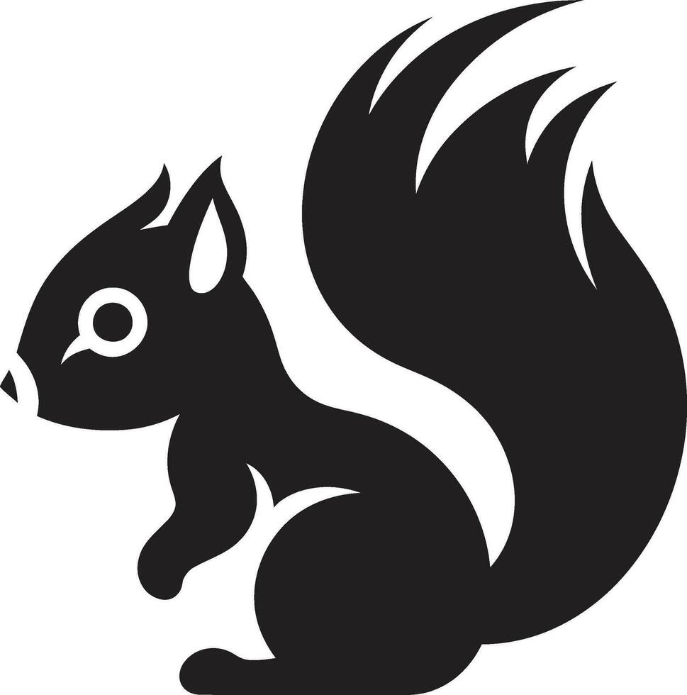 Glossy Noir Squirrel Badge Sleek Ebony Squirrel Mark vector