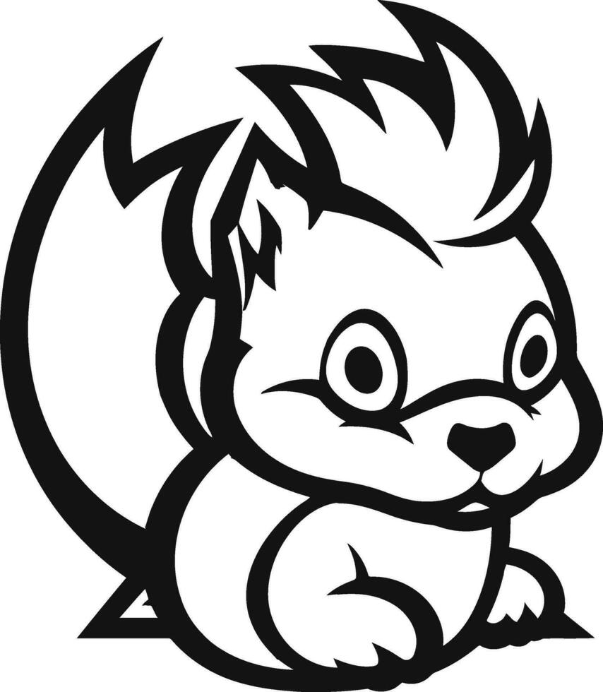 Noir Squirrel Insignia Elegant Ebony Squirrel Icon vector