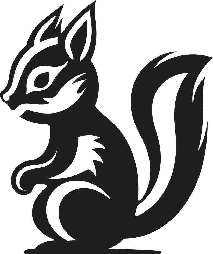 Intricate Squirrel Silhouette Enigmatic Squirrel Symbol vector