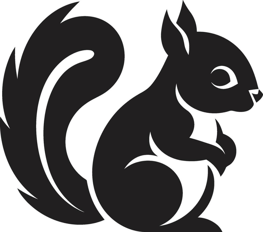Elegant Squirrel Silhouette Cosmic Night Squirrel Icon vector