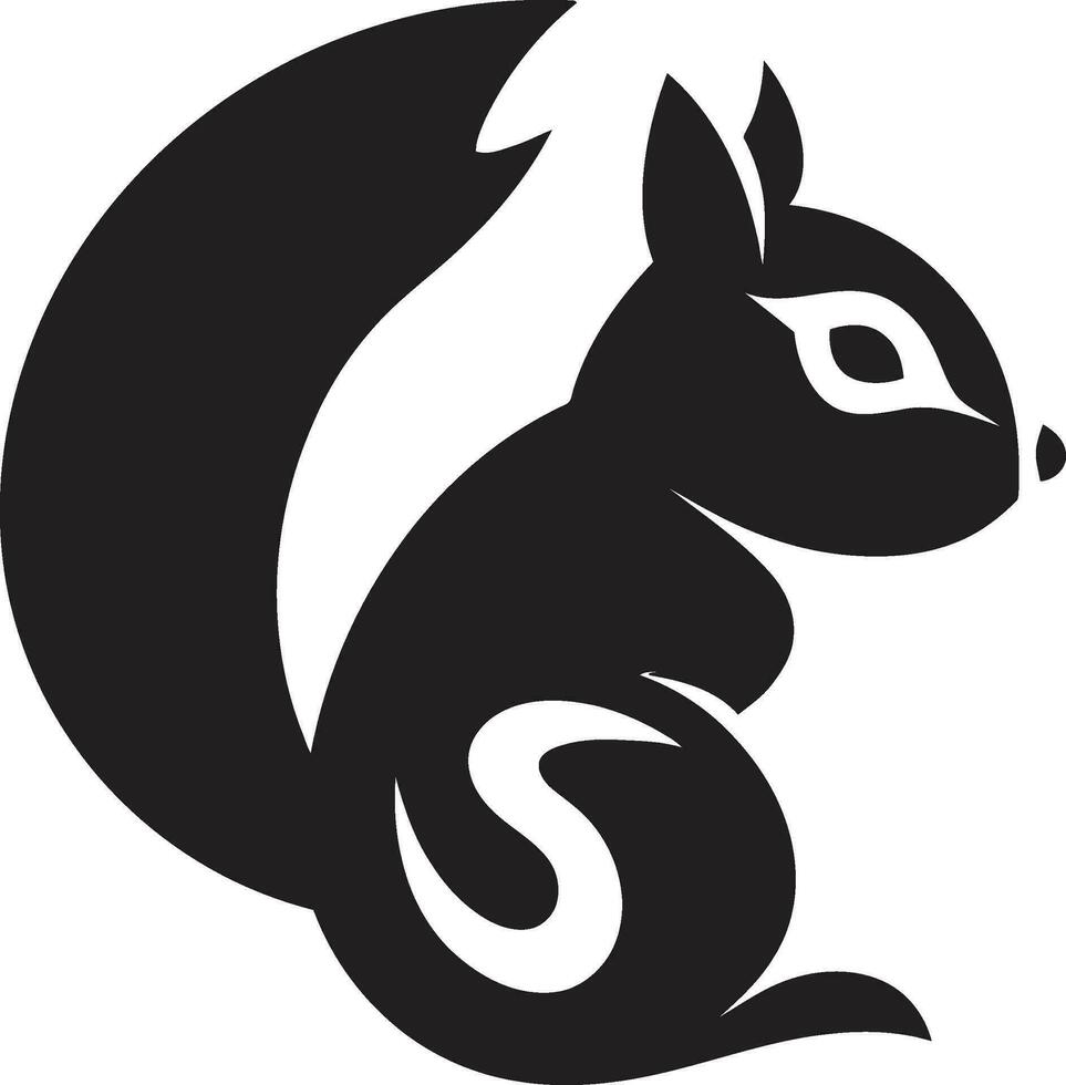 Elegant Squirrel in Black Onyx Acrobat Emblem vector