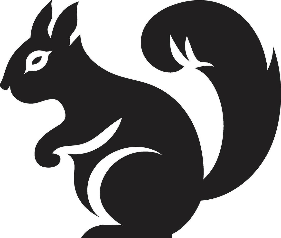 Black Diamond Squirrel Sketch Ebony Tail Squirrel Emblem vector