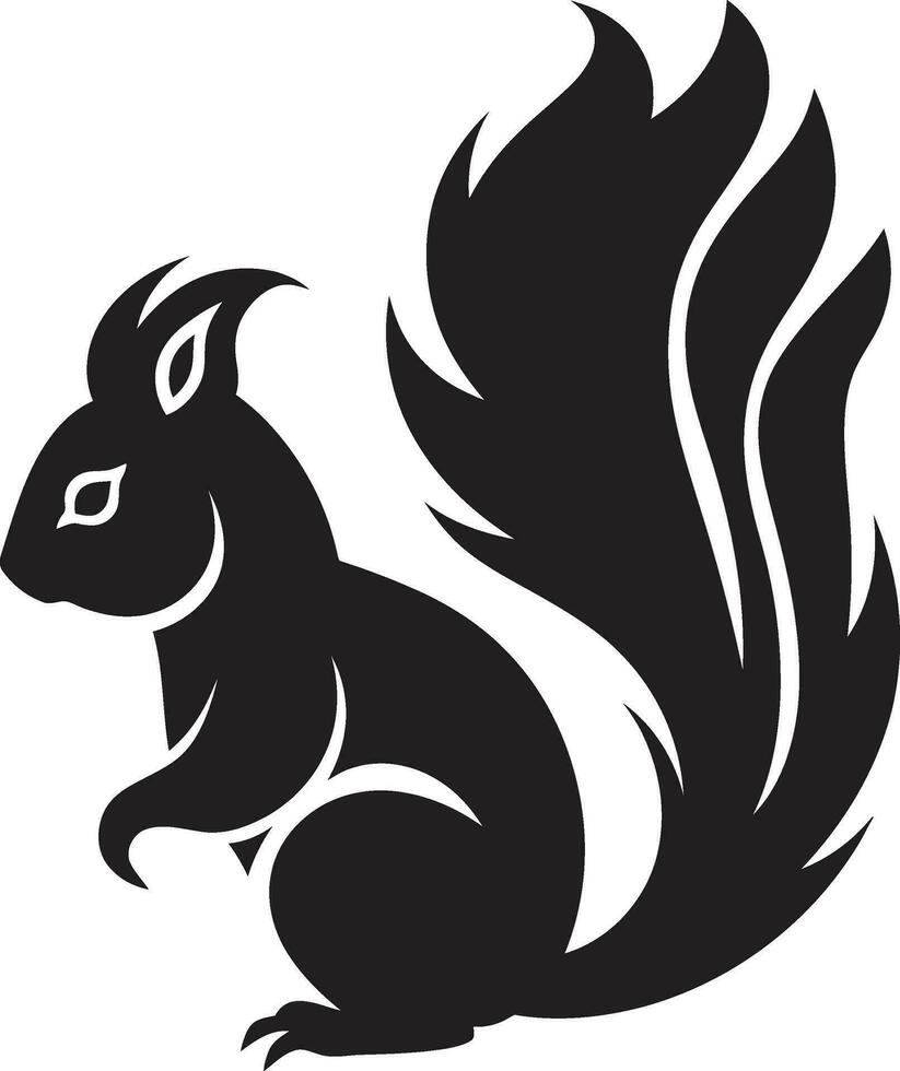 Enigmatic Squirrel Symbol Glossy Black Squirrel Icon vector