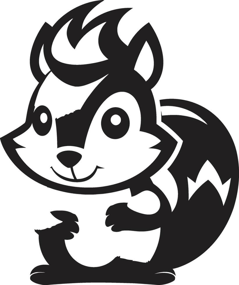 Cosmic Charm Squirrel Mark Glossy Black Squirrel Icon vector
