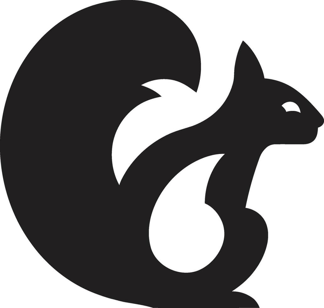 Midnight Delight Logo Sleek Squirrel Black Vector Icon