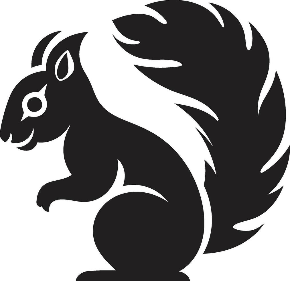 Black and White Squirrel Icon Squirrel Graphic Vector Illustration