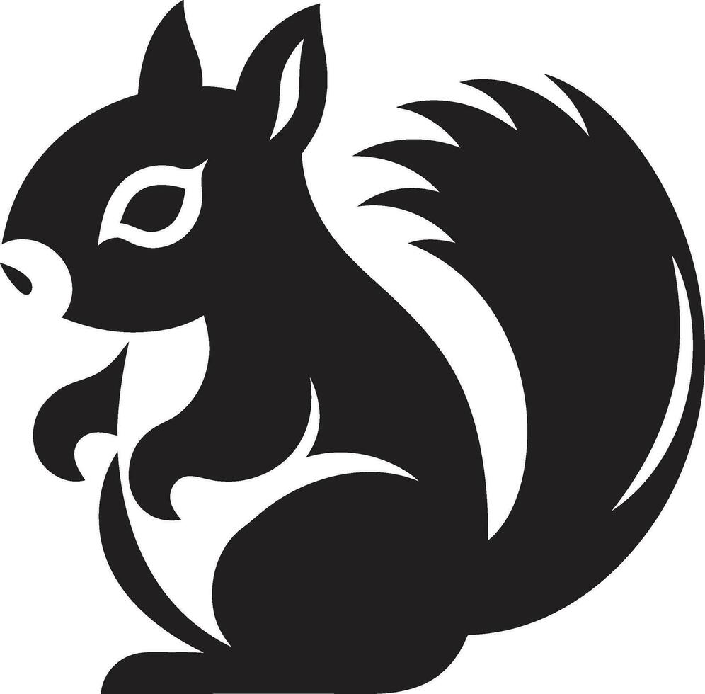 Modern Squirrel Logo Icon Squirrel Illustration Monochrome vector