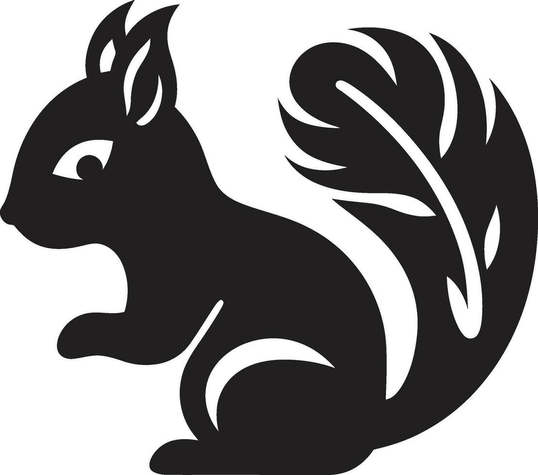 Sleek Squirrel Vector Emblem Black Squirrel Iconography