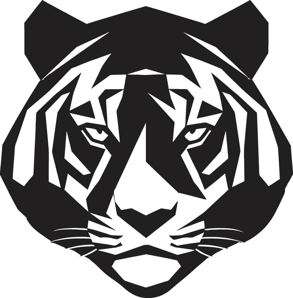 Shadowed Tiger Pride Seal Monochrome Panthera Profile vector