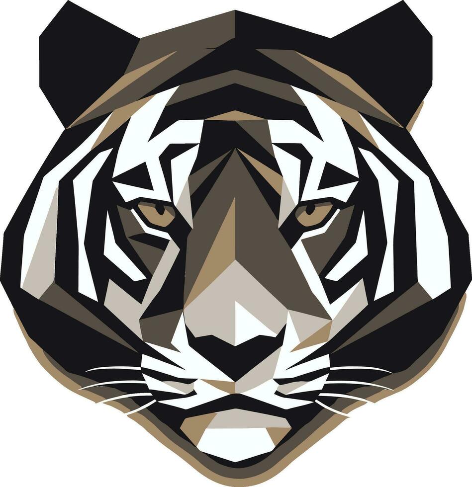 Ferocious Jungle King Symbol Shadowed Tiger Pride Seal vector