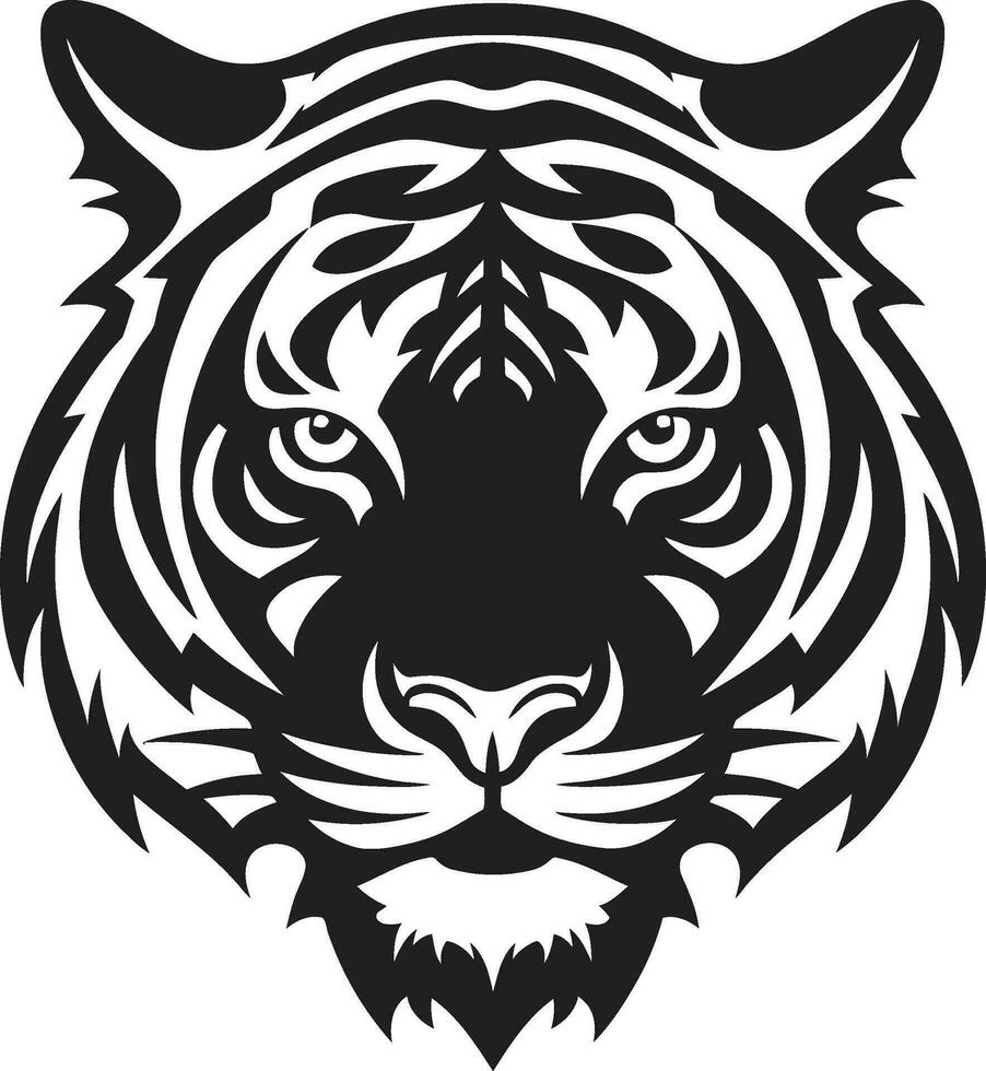 Onyx Hunter Badge Elegant Tiger Silhouette vector