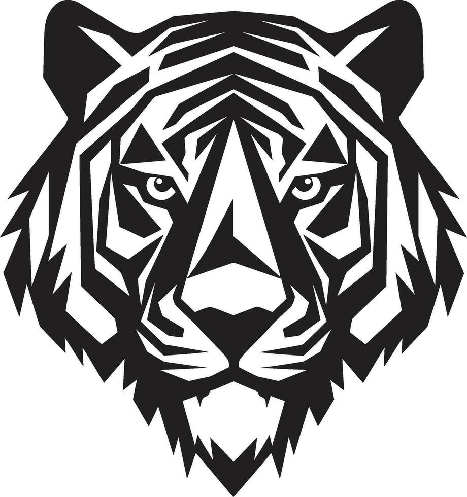The Onyx Tiger Icon Untamed Predator Insignia vector