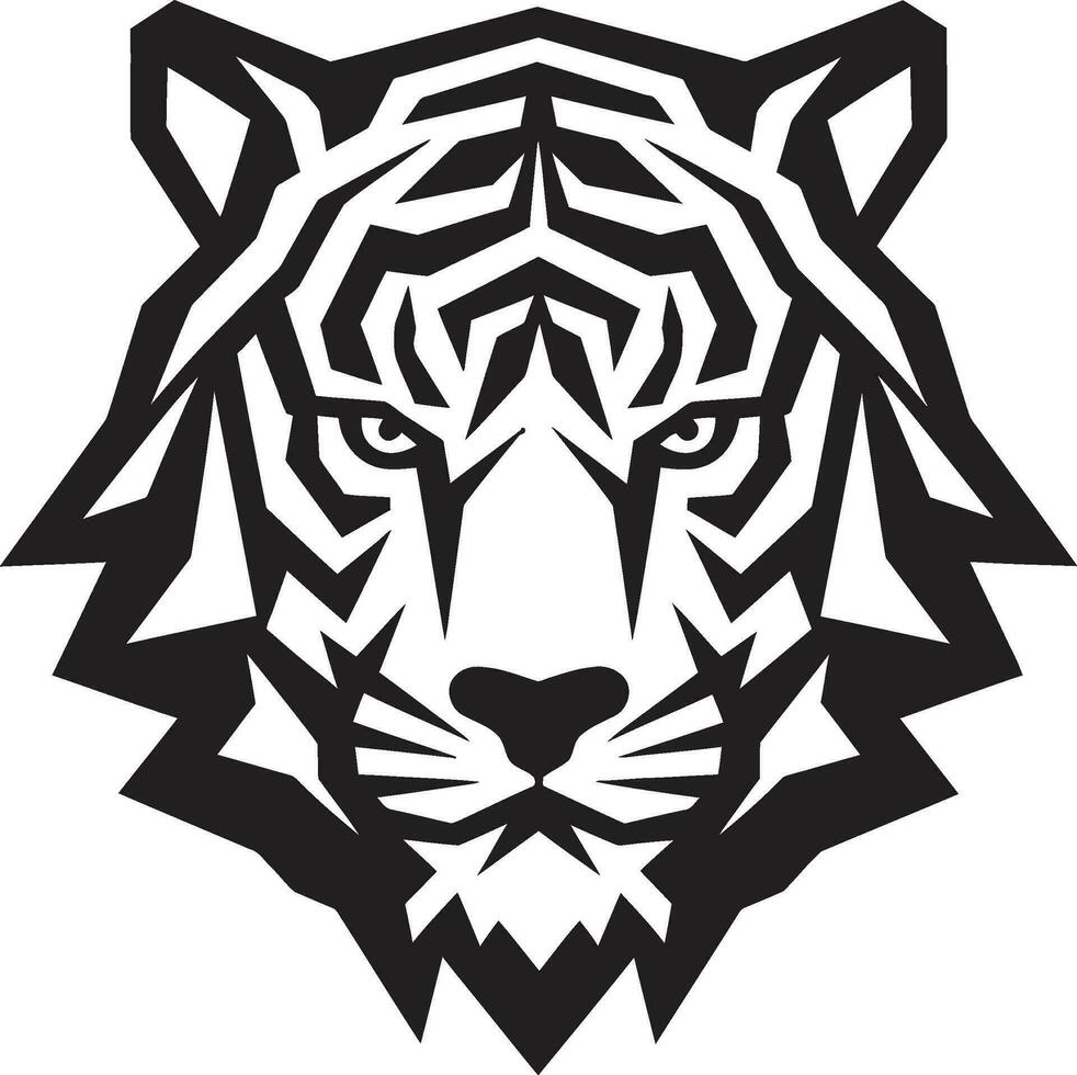 ferocidad soltado símbolo oscuro Tigre cabeza cresta vector