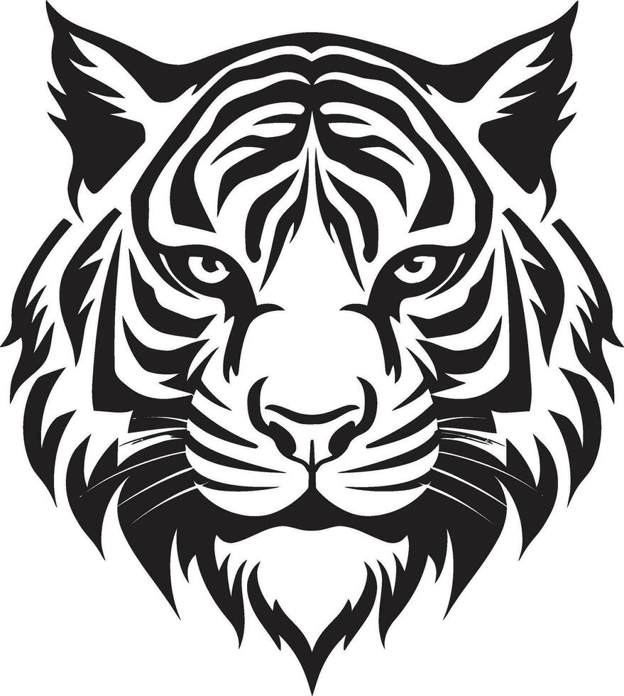Graceful Onyx Tiger Pride Prowling Majesty Iconography vector
