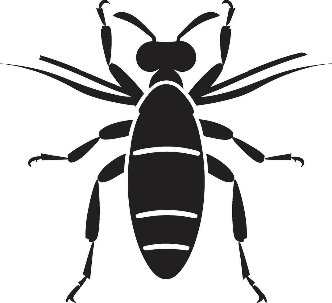 Ink Black Termite Swarm Destructive Insect Design vector