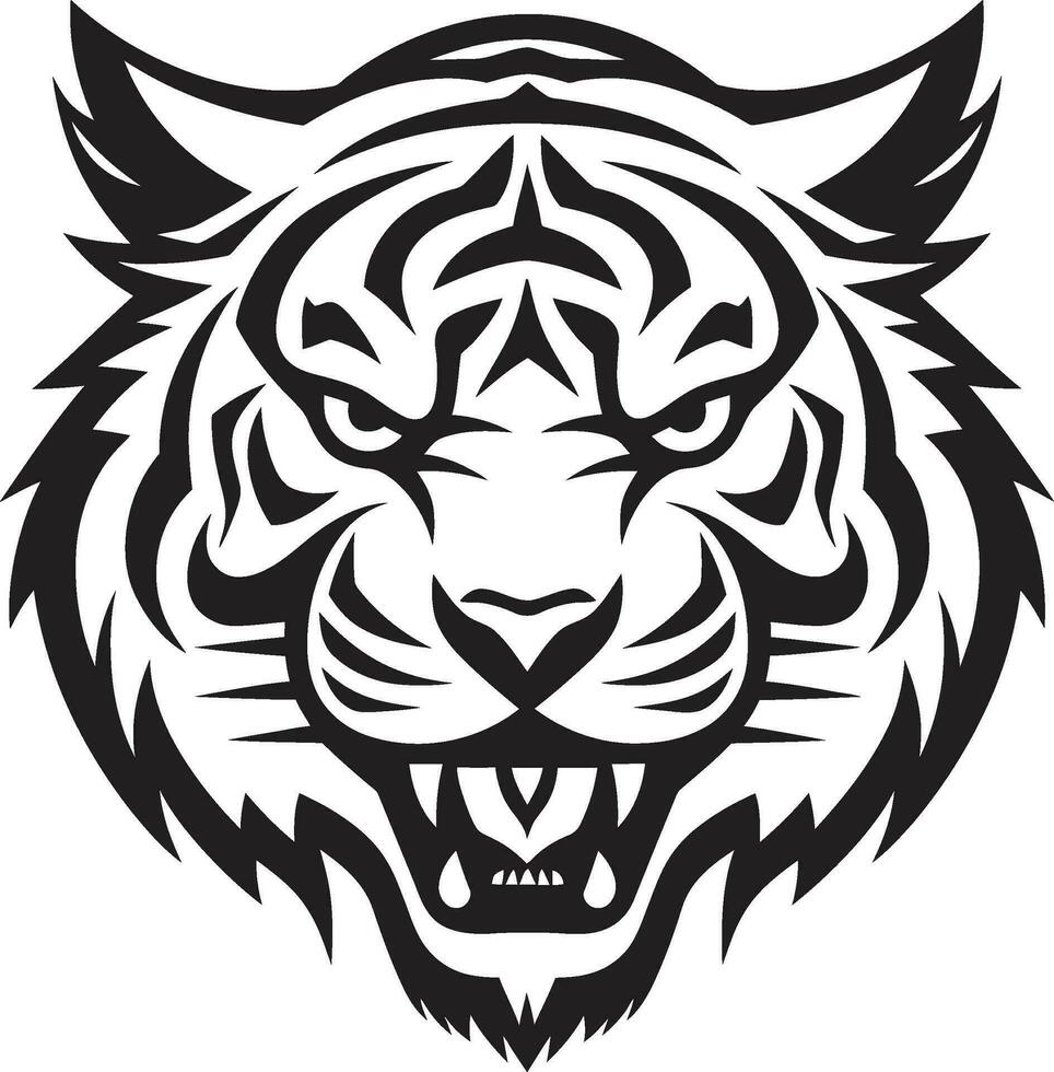 negro Tigre emblema diseño real depredador insignias vector