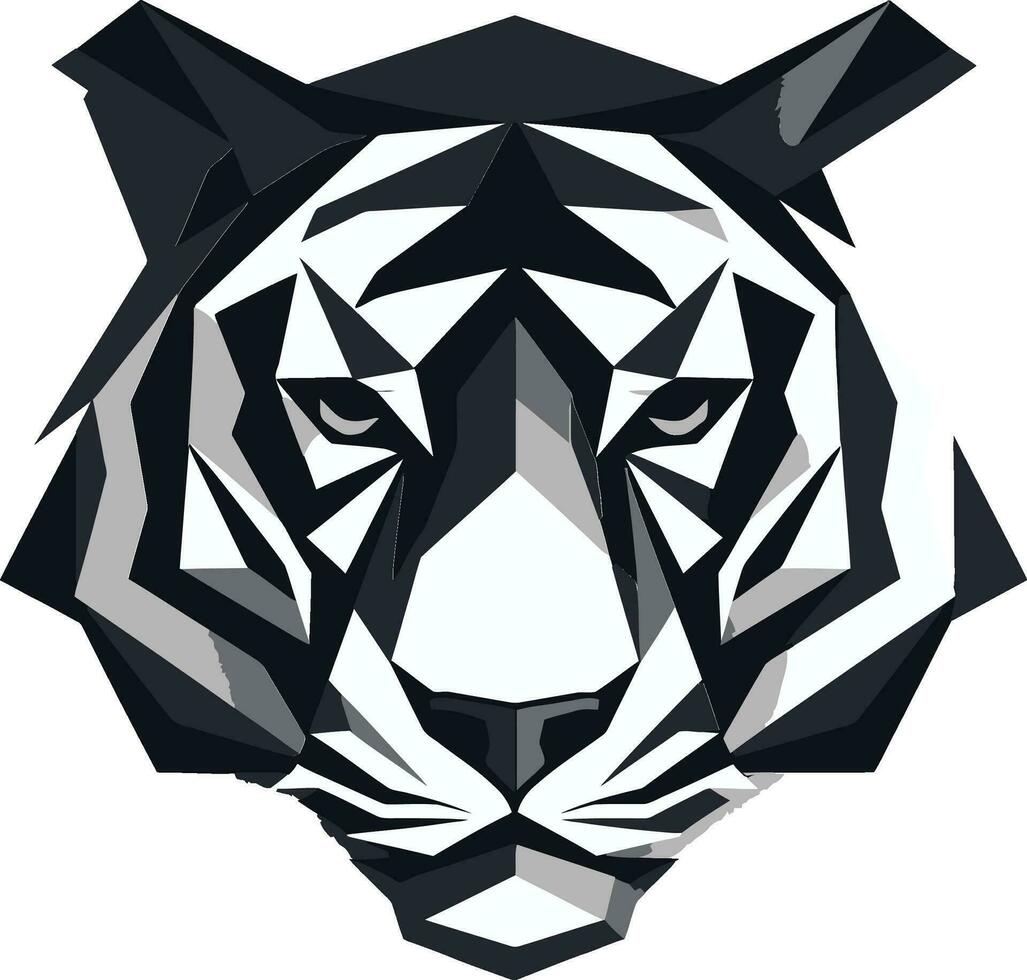 Onyx Tiger Artwork Stealthy Panthera Emblem vector