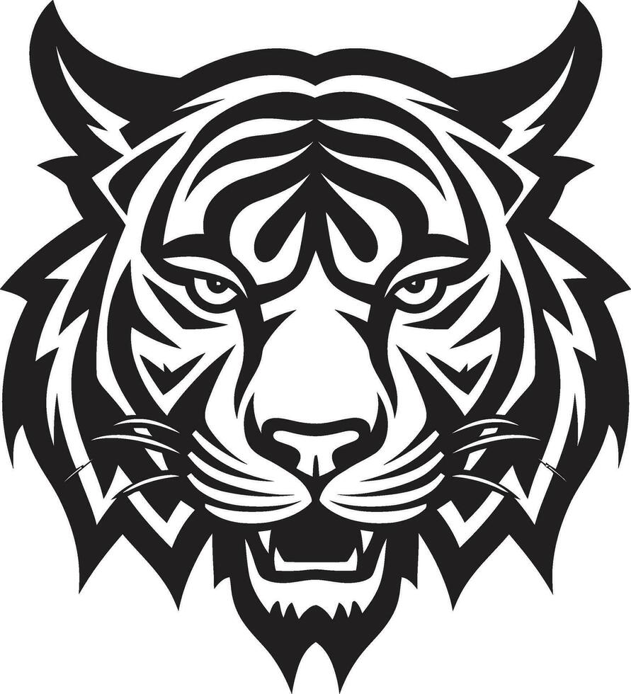 Majestic Tiger Iconography Feline Royalty Insignia vector