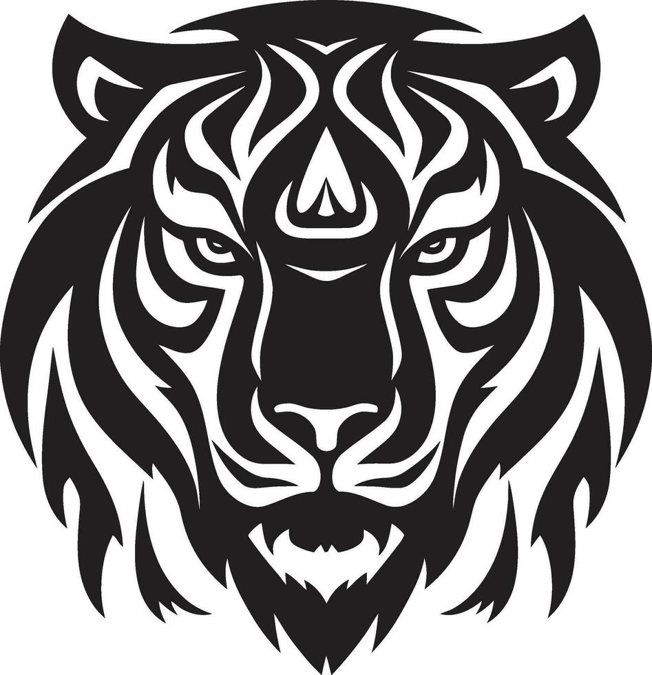 Onyx Tiger Majesty Graceful Predator Insignia vector