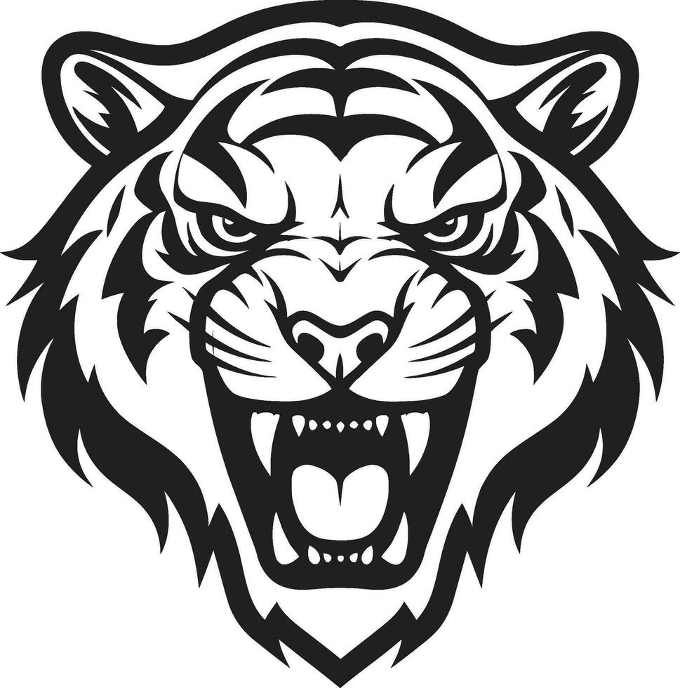 Nocturnal Tiger Face Logo Regal Black Tiger Profile vector