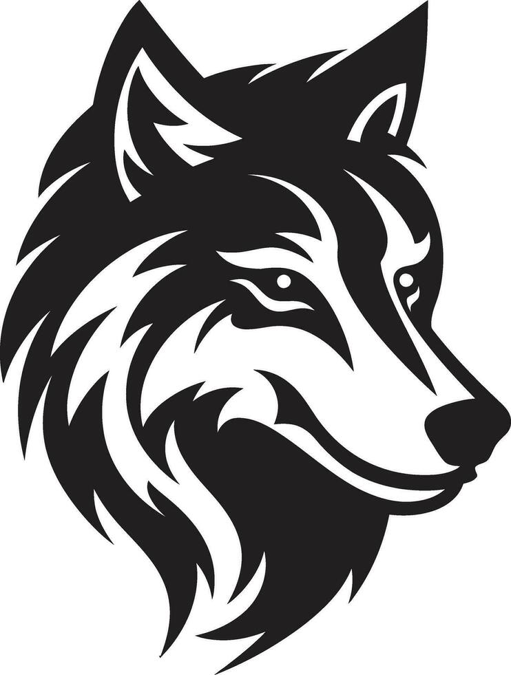 Black Wolf Majesty Emblem Fierce Wolf Logo Vector