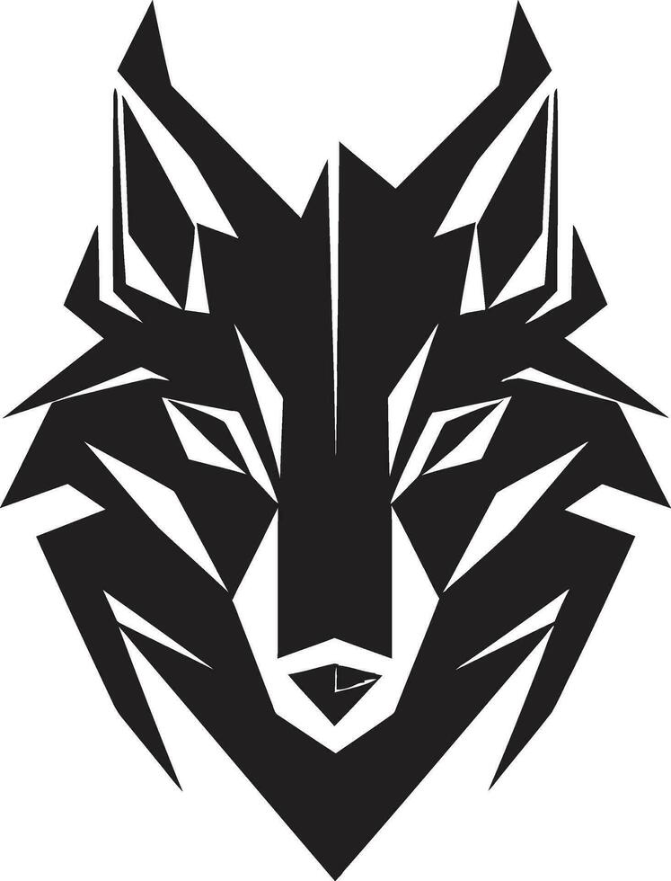 salvaje depredador insignias monocromo lobo cara logo vector