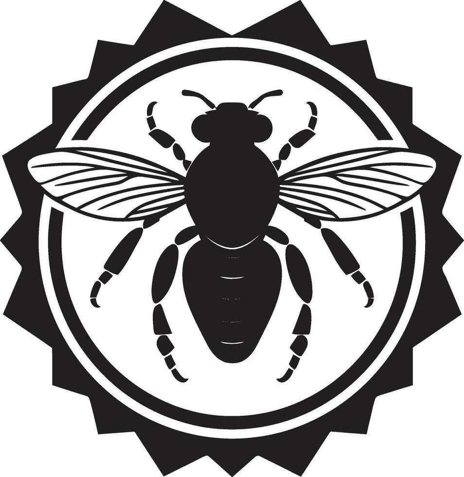 Winged Infestation Insignia Creeping Disease Emblem vector