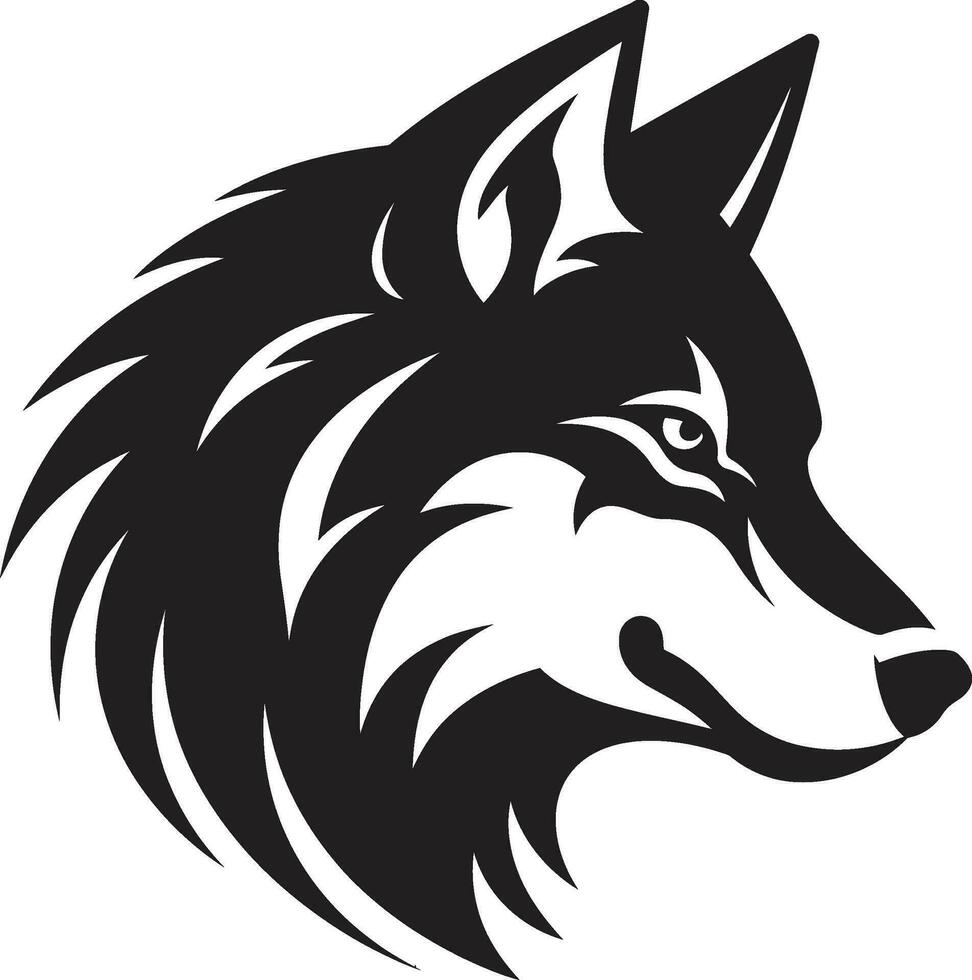 ónix lobos rugido emblema feroz Lobo de madera sello vector