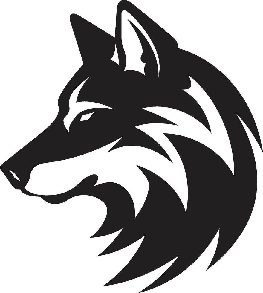 Ferocity Unleashed Symbol Dark Wolf Head Badge vector