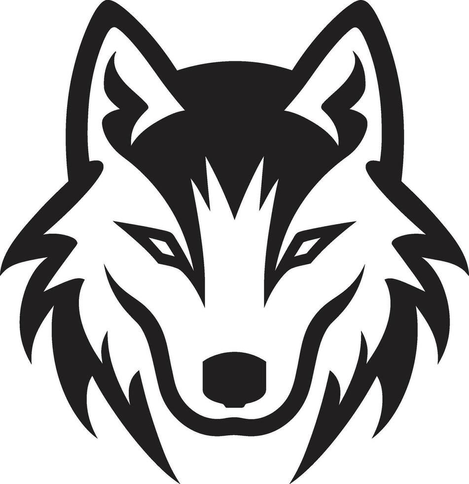 Sleek Black Wolf Logo Wild Alpha Wolf Insignia vector