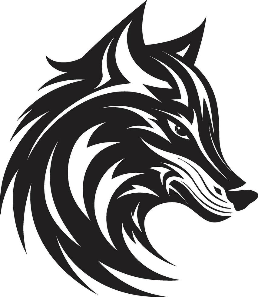 Onyx Guardian Insignia Stealthy Wolf Logo Design vector
