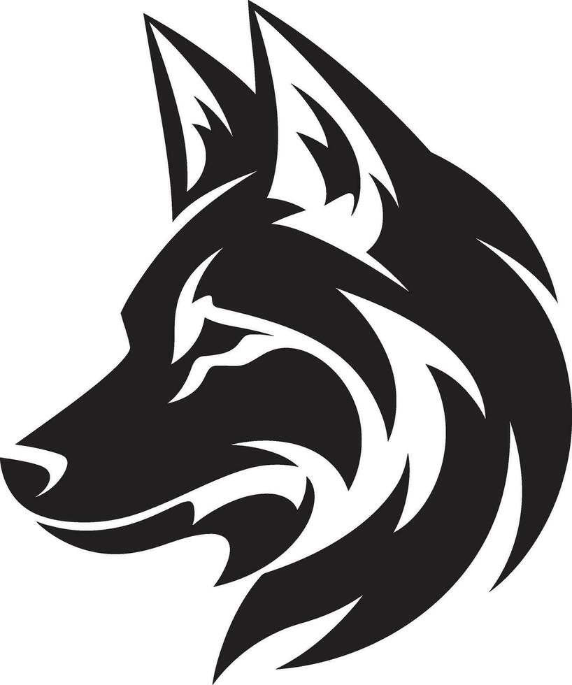 negro lobo orgullo sello majestuoso Lobo de madera obra de arte vector