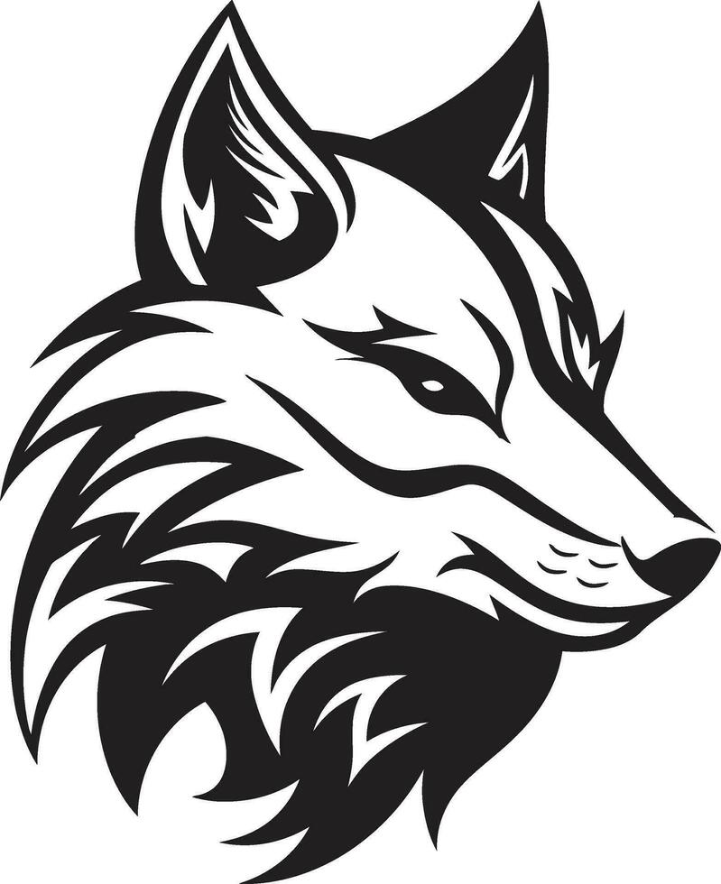 cauteloso lobo logo diseño ensombrecido salvaje canino icono vector