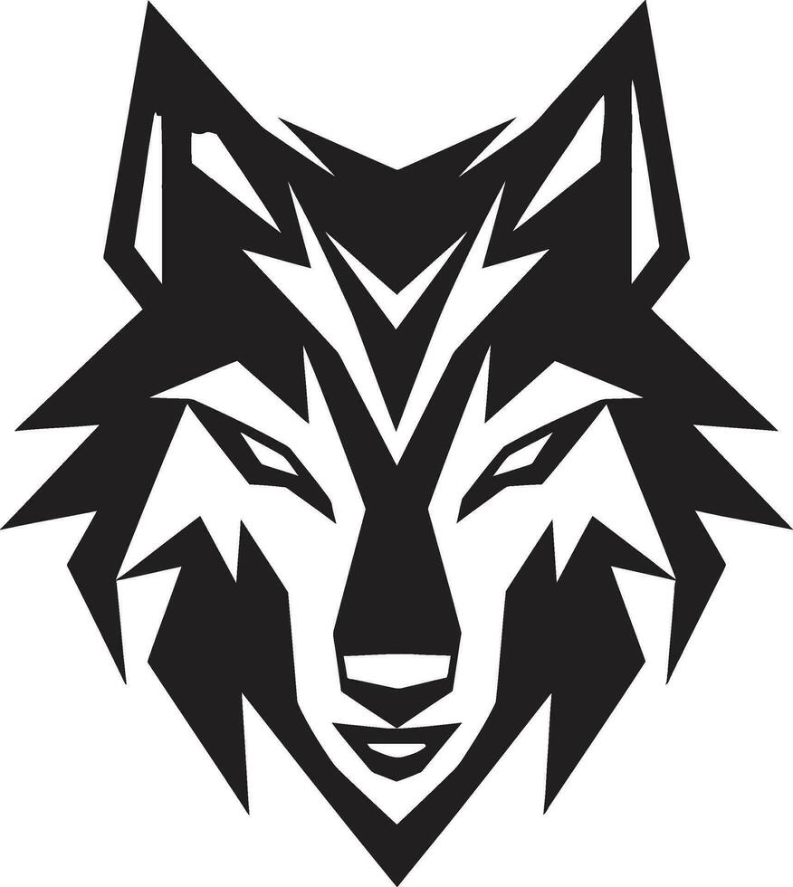 Shadowed Wild Canine Icon Black Wolf Pride Seal vector