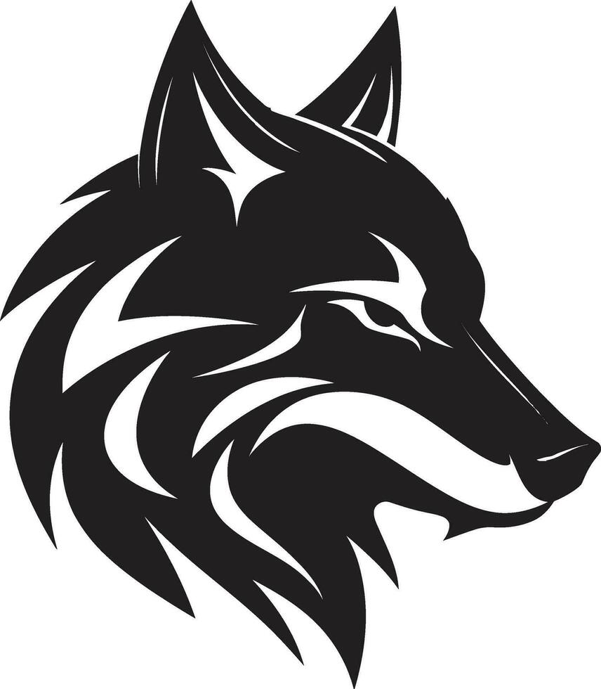poderoso lobo símbolo medianoche Lobo de madera insignias vector