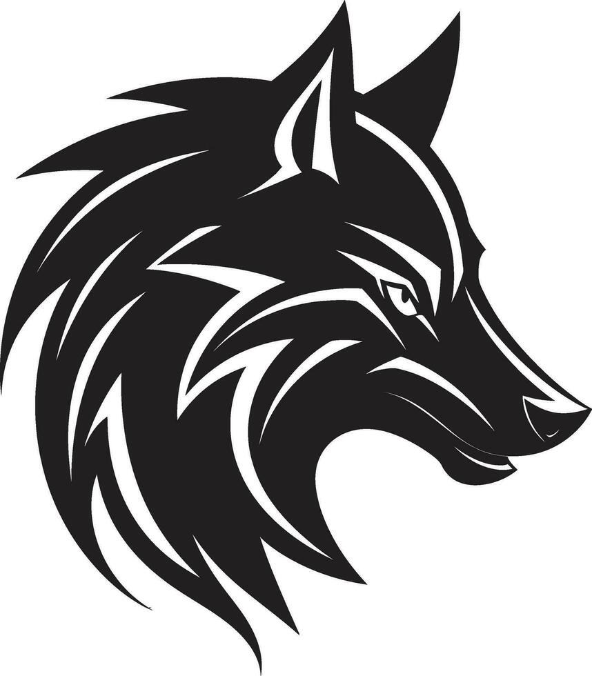 Shadowed Alpha Wolf Insignia Onyx Guardian of the Night vector
