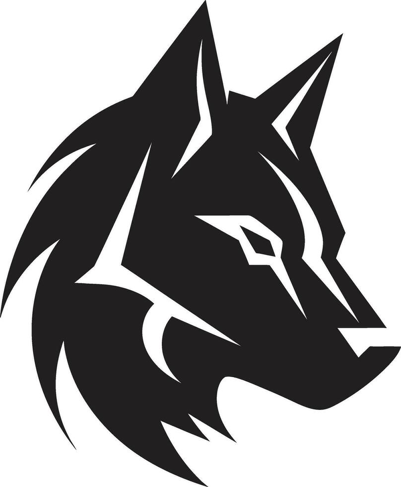 Sinister Onyx Hunter Icon Mighty Wolf Symbol vector