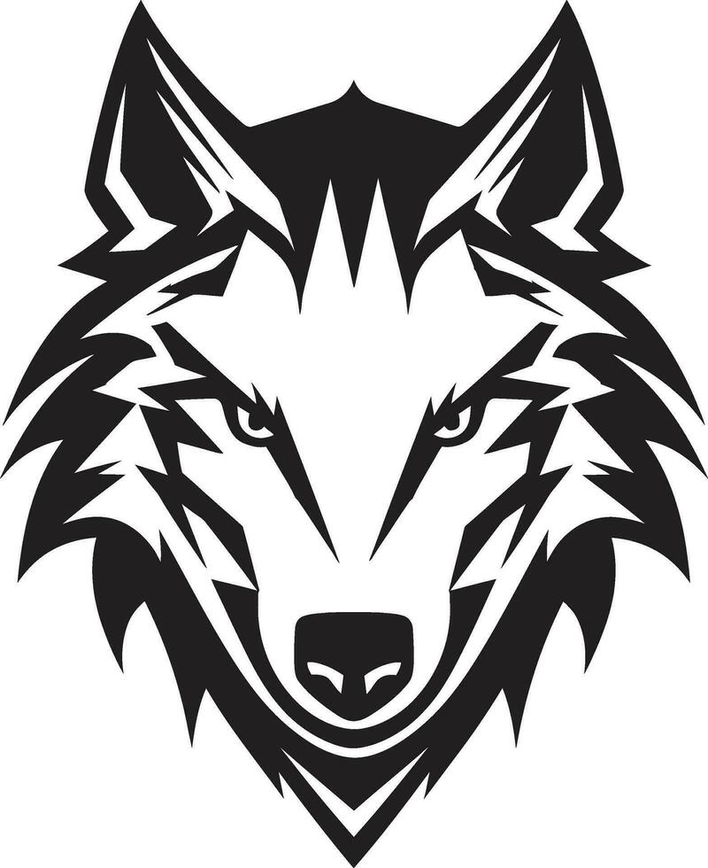 Prowling Beauty Symbol Regal Black Wolf Crest vector