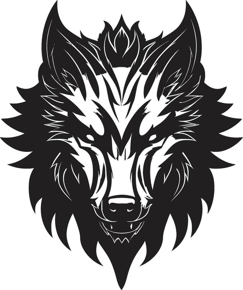 Wolf Majesty Symbol Moonlit Howl Badge vector