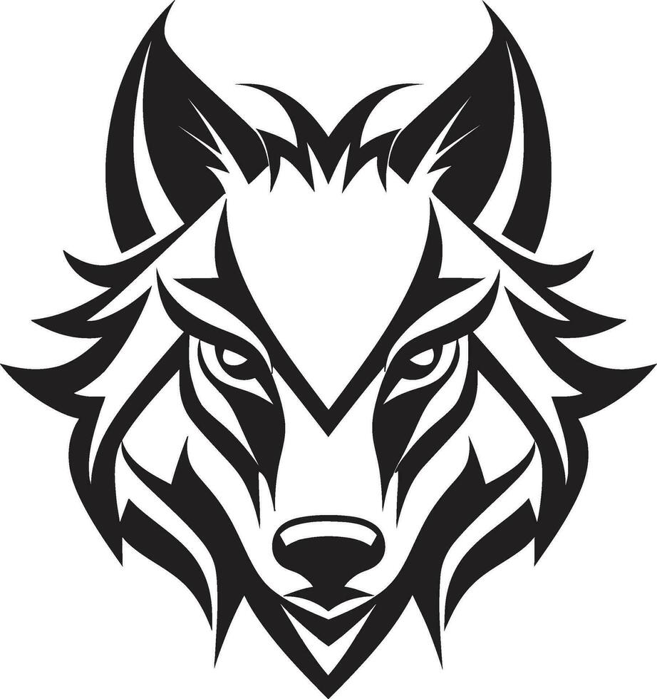 Midnight Timberwolf Insignia Graceful Canine Face Logo vector