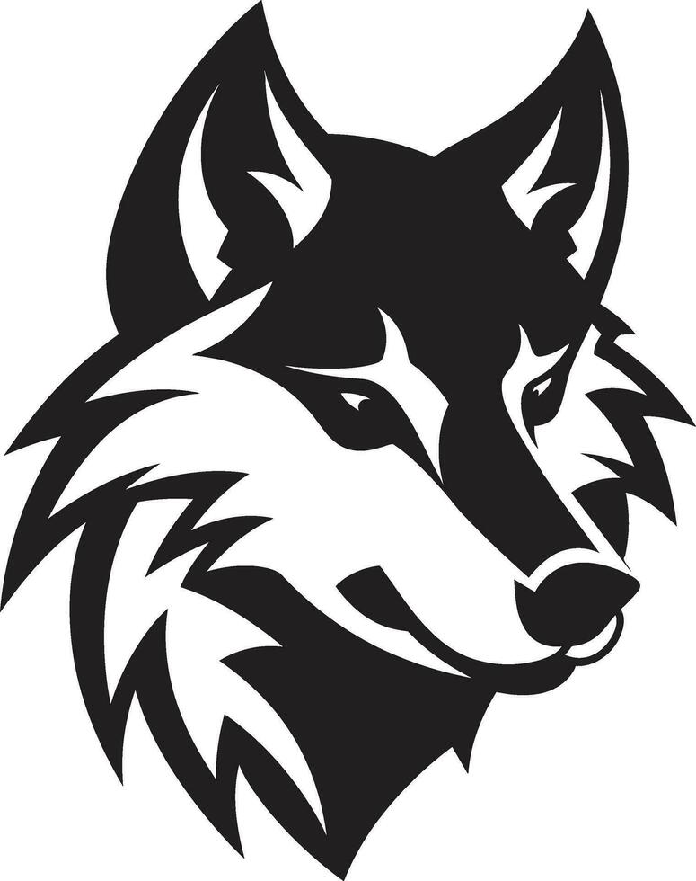 Wild Power Illustration Monochrome Wolf Majesty vector