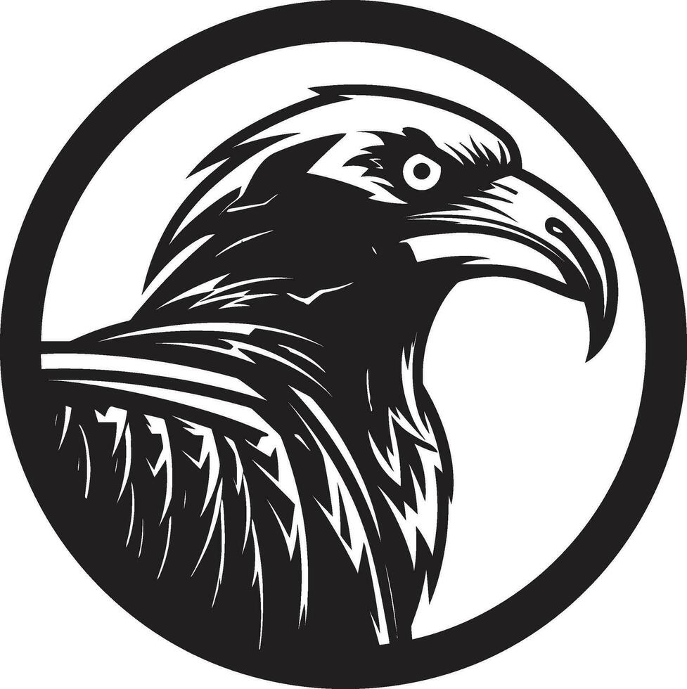 Black Vector Vultures Majesty Icon Stinging Black Wasp Emblem