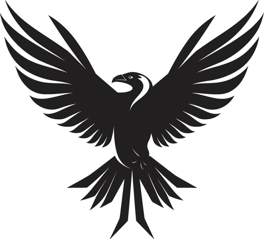 Monochromatic Predator Crest Elegant Vulture Profile vector