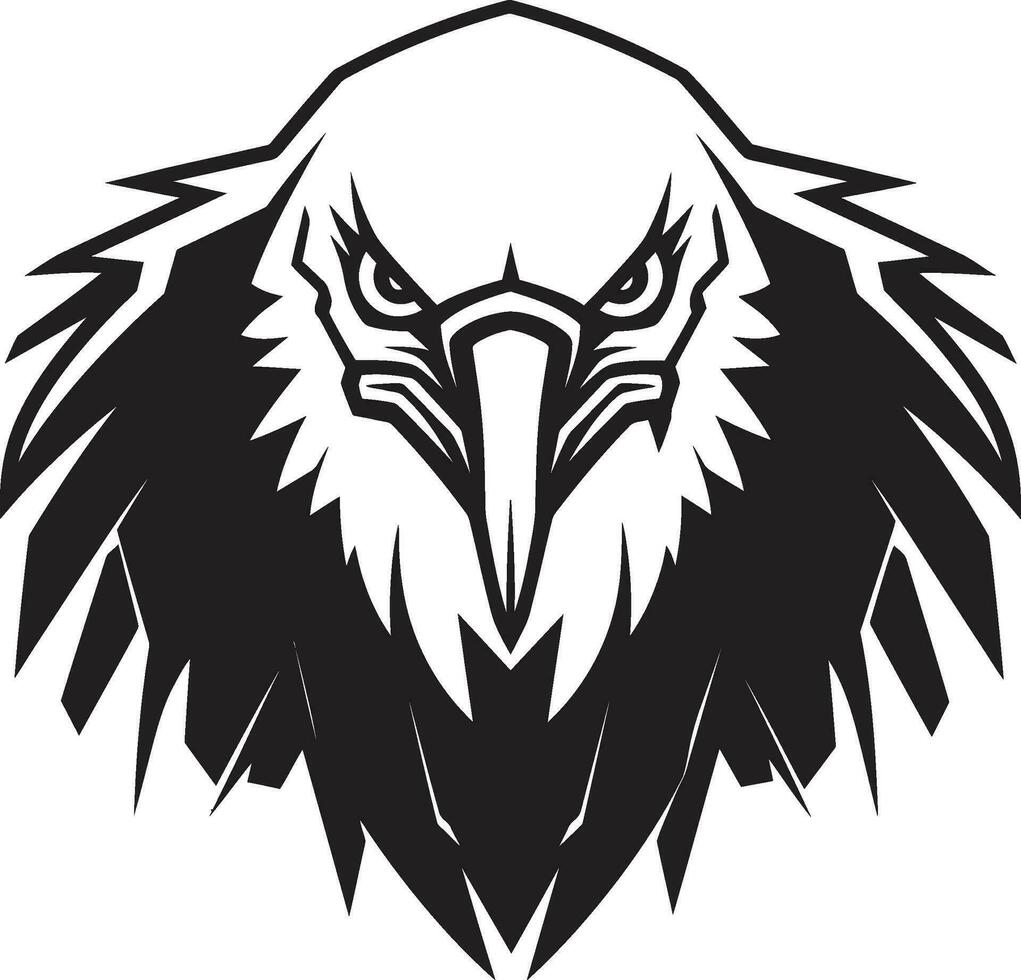 Majestic Vultures Night Watch Elegant Avian Sovereign Badge vector