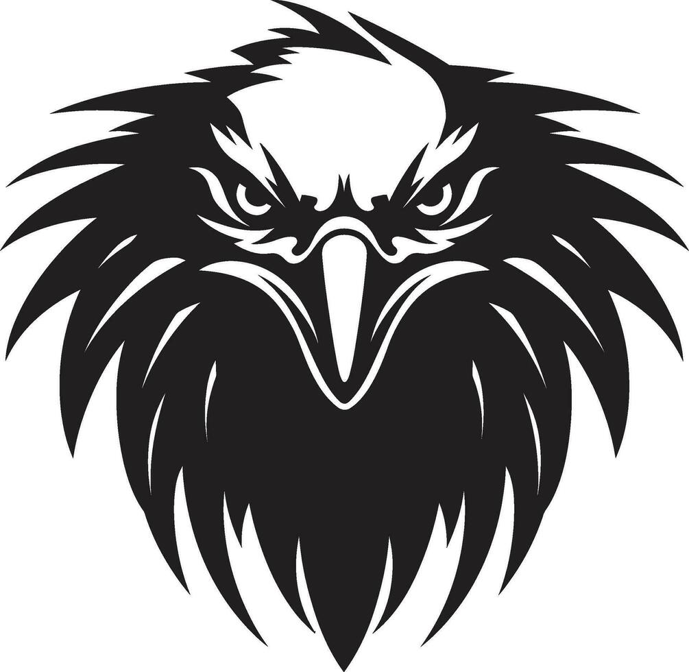 Shadowed Carrion Hunter Logo Majestic Winged Vulture Symbol vector