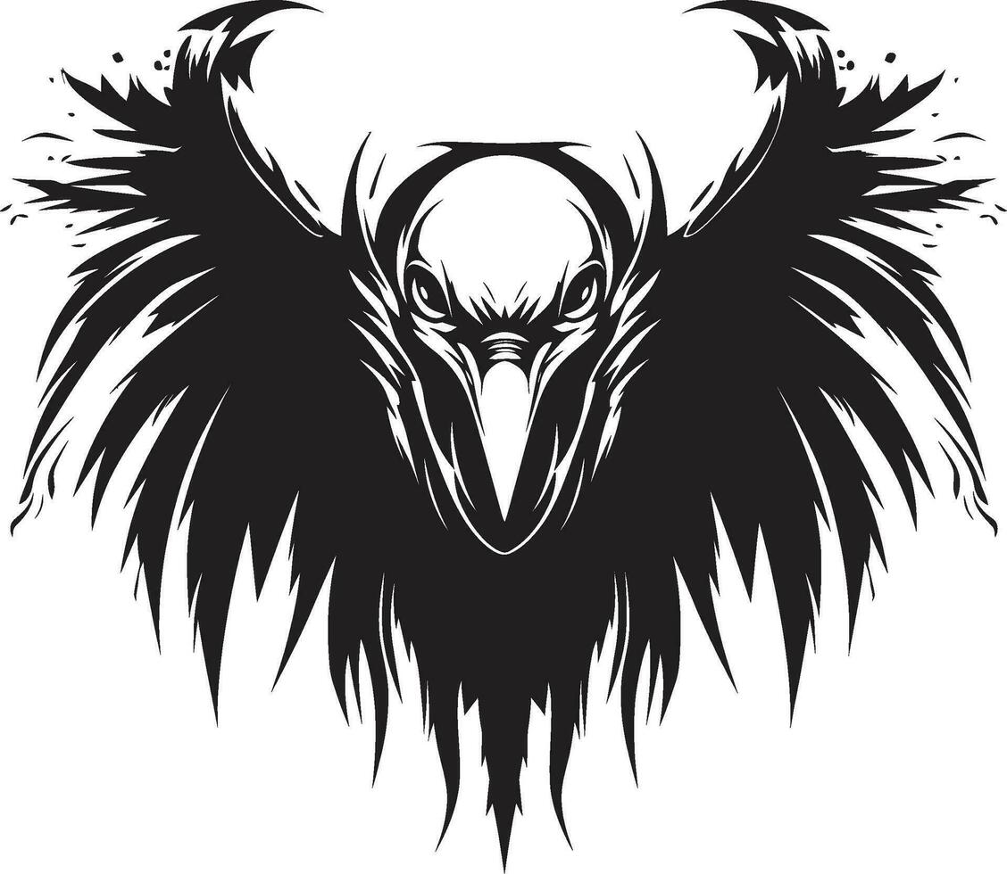Elegant Bird of Prey Crest Silent Vultures Hunting Ground vector