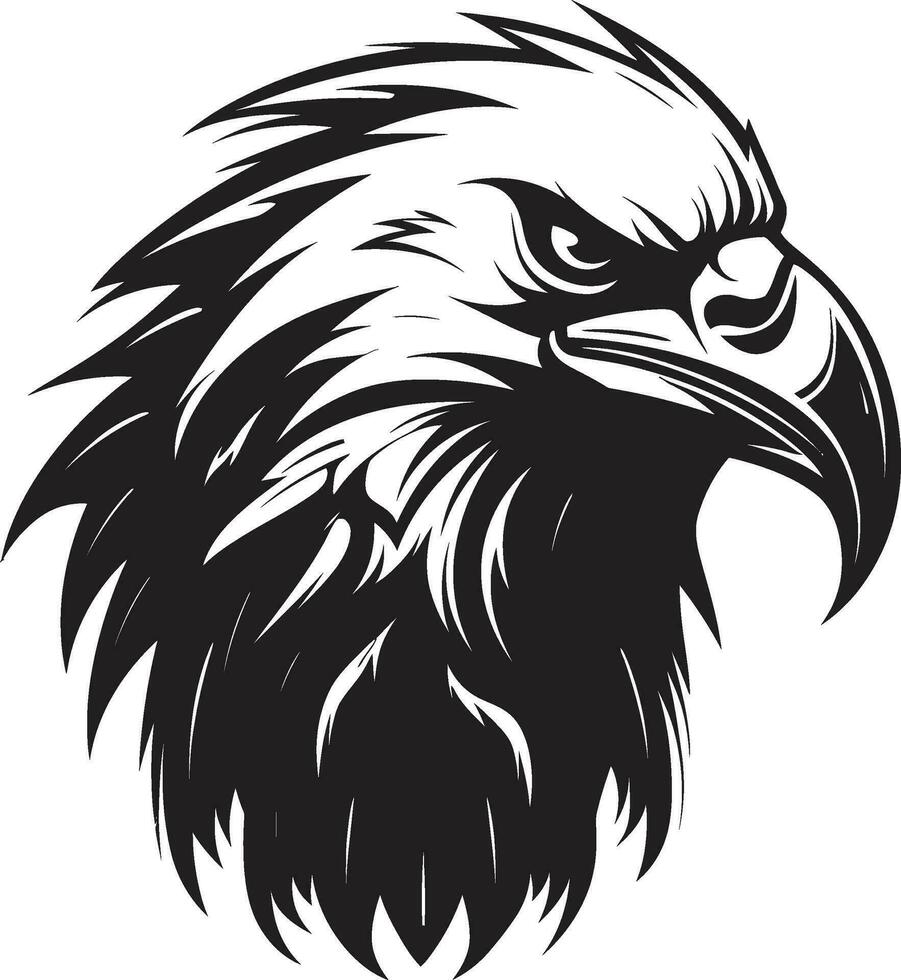 Regal Sky Sovereign Insignia Monochromatic Vulture King Badge vector