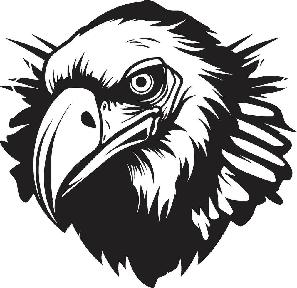 Scavenger of the Night Logo Elegant Vulture Profile Crest vector